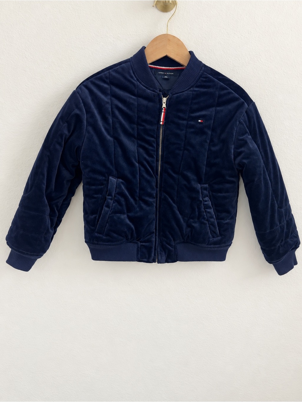 Tommy Hilfiger Kids Navy Velvet Puffer Jacket